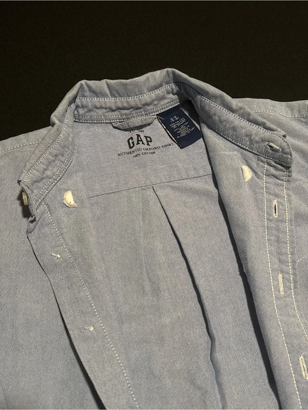GAP Kids  Light Blue Button-Down Oxford Shirt 5-6, Authentic Oxford